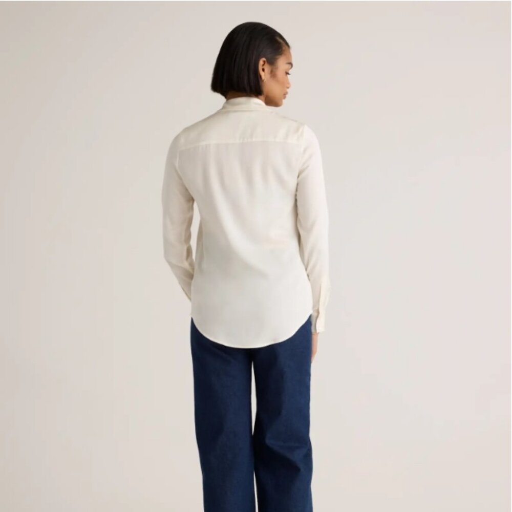 Washable Stretch Silk Notch Collar Blouse - Picture 2 of 10